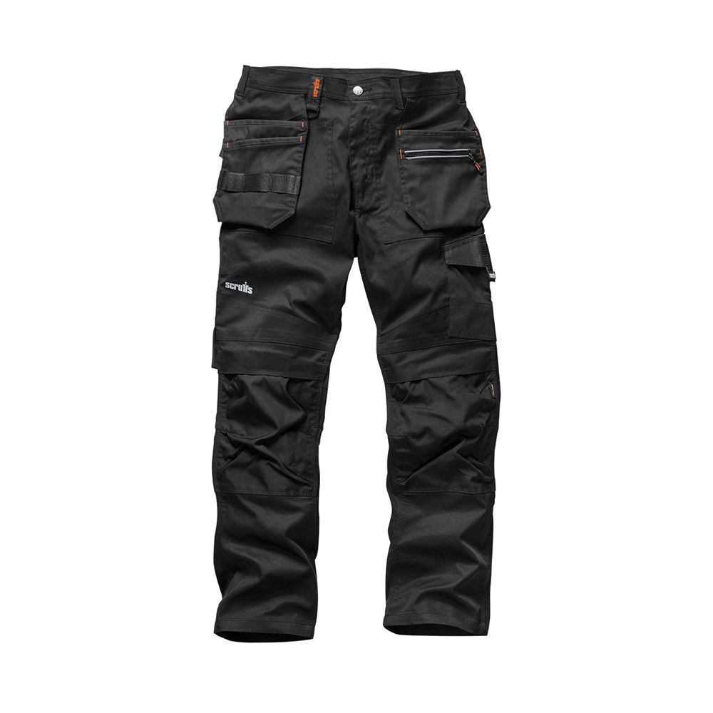 Scruffs Trade Flex Trouser Black, 38R, Durable Work Trousers
