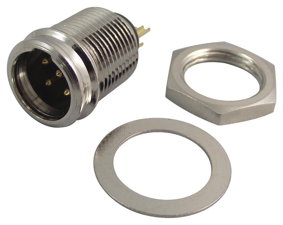 REAN Connettore Tiny XLR a 5 Vie per Montaggio a Pannello, Contatti Dorati