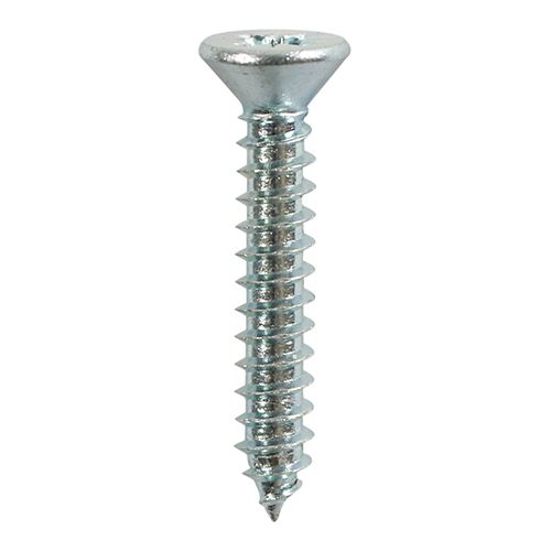 Timco 8 x 1 1/4 Inch PZ Countersunk Self-Tapping Screws, Zinc (16pcs)