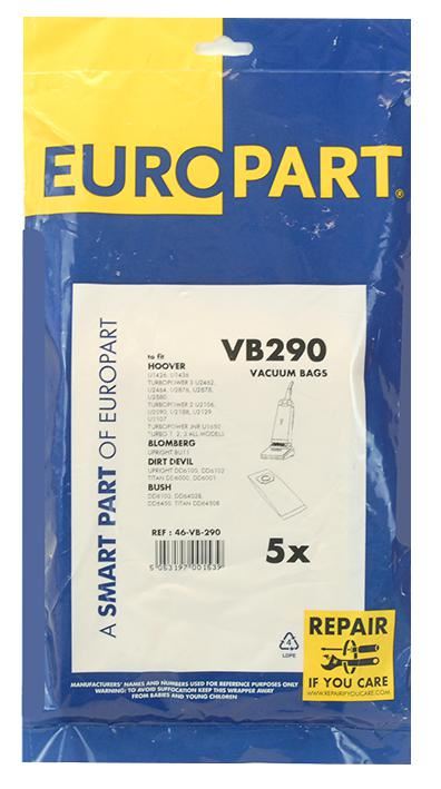 EUROPART Sacchi per Aspirapolvere H18 Turbopower 2/3, Confezione da 5