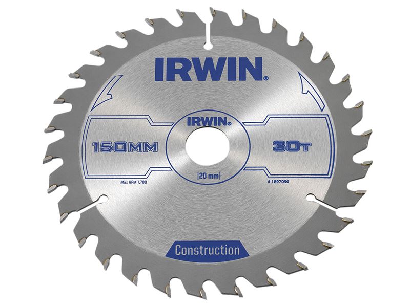 IRWIN 150mm Construction Circular Saw Blade, 30T ATB
