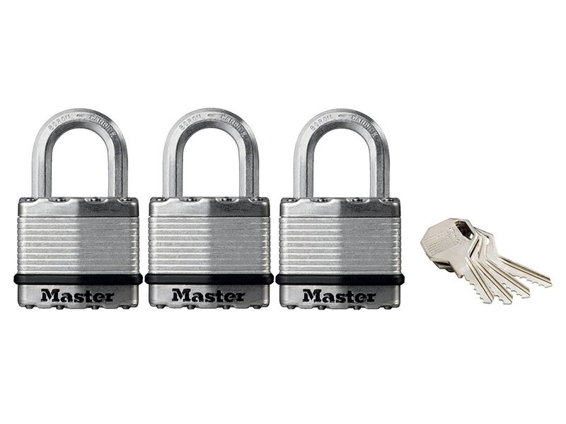 Master Lock Excell™ Laminovaný ocelový visací zámek 45mm - balení 3 ks