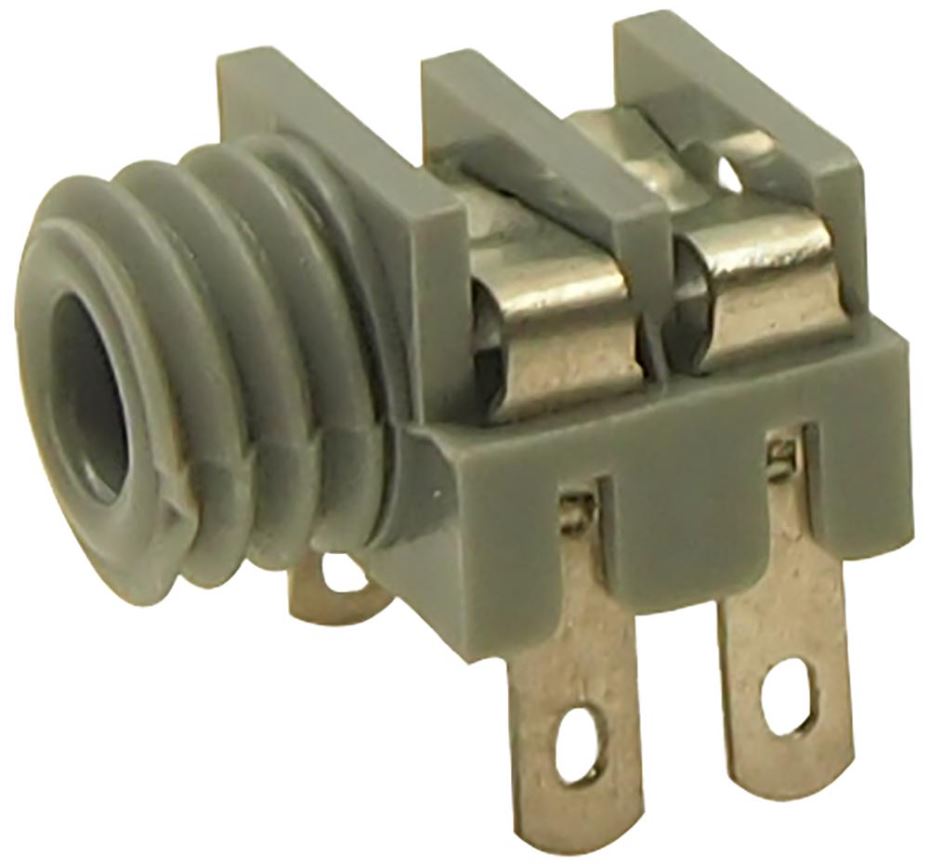 CLIFF 3.5mm Mono Jack Socket, Panel Mount, Solder Tags, Grey