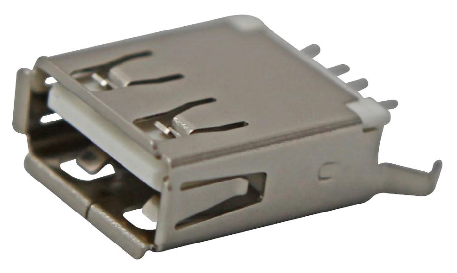 WURTH ELEKTRONIK USB A 수직형 커넥터, 4핀, 골드 도금