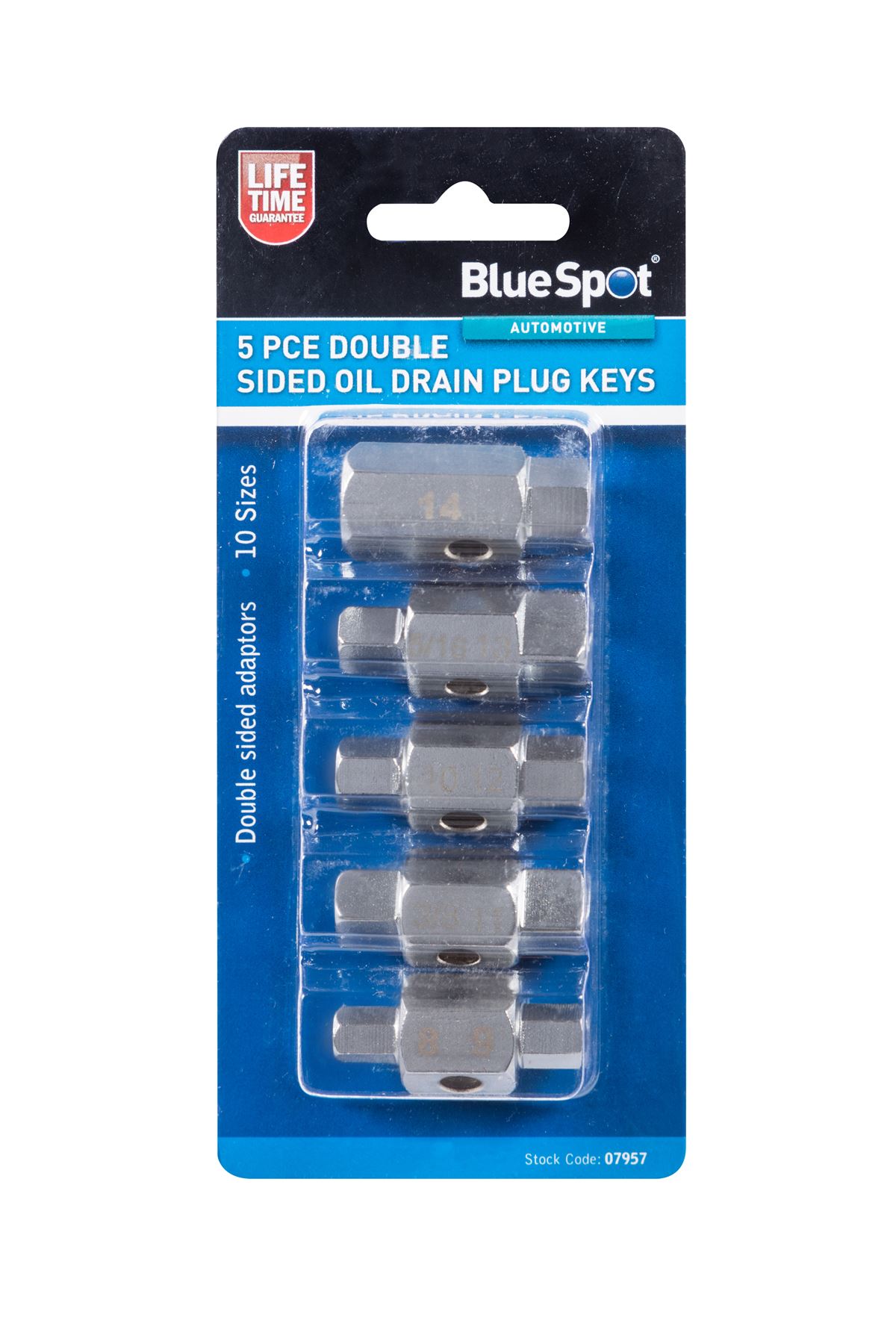 Blue Spot 5-Piece Double Drain Plug Key Set