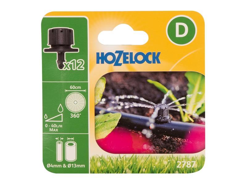 Hozelock - 2787 水管末端可調節迷你灑水器 4/13毫米 (12個裝)