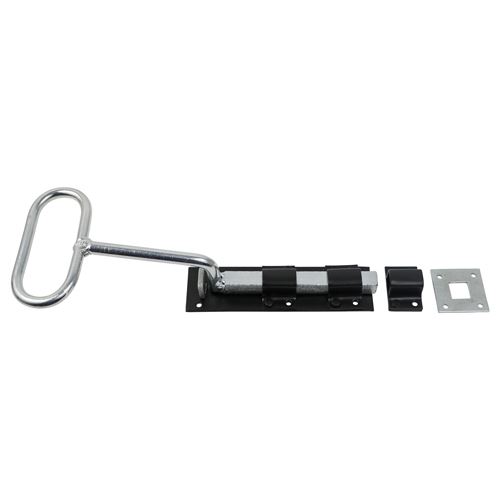 Timco - Verrou de porte à poignée en acier carbone noir, 30 cm