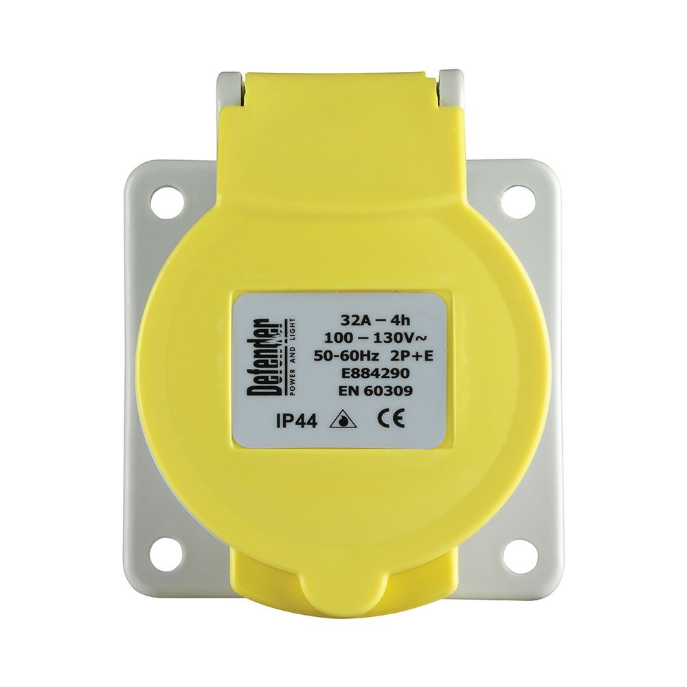 Defender 110V Panel Socket 32A, BS EN 60309