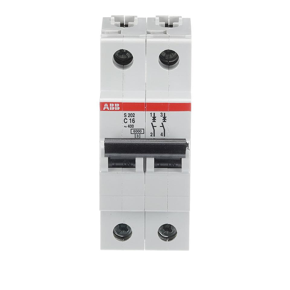 ABB מפסק זעיר דו קוטבי 16A Type C, תושבת DIN