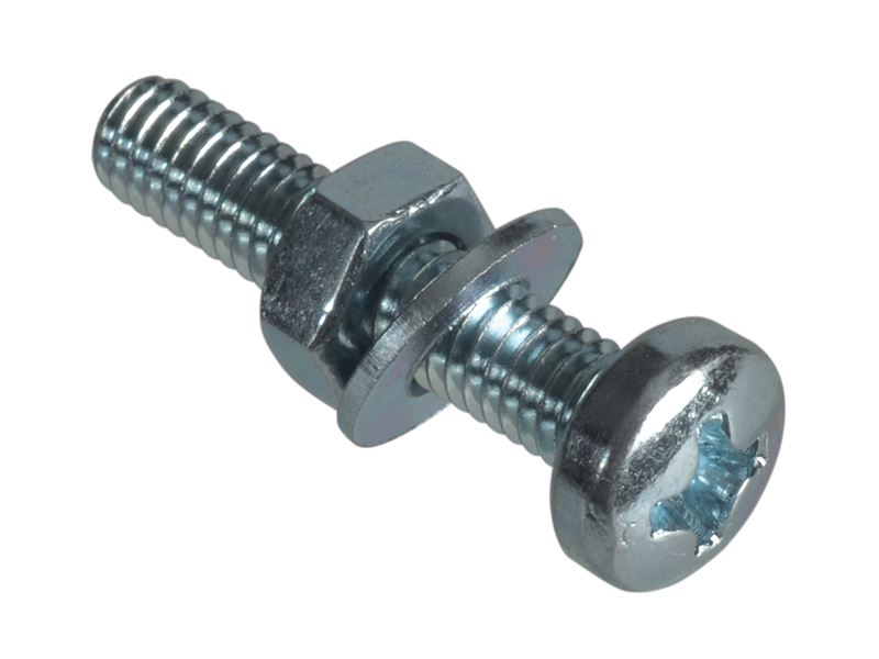 ForgeFix - Skru Mesin Kepala Pan Bersalut Zink M4 x 20mm (Pack 40)