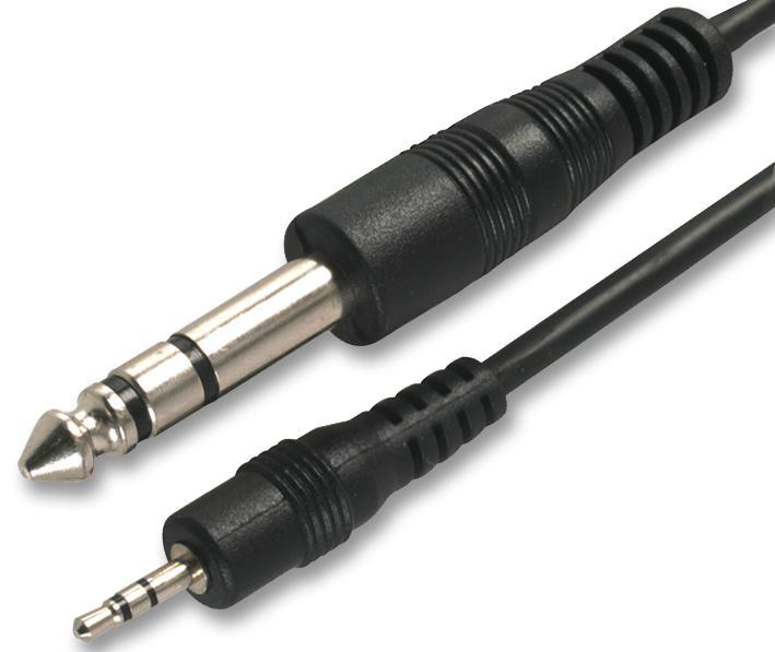 PRO SIGNAL - Câble audio stéréo 6.35mm vers 2.5mm, Noir, 1,8m