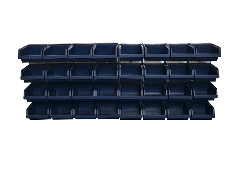 Raaco Bin Wall Panel with 32 Polypropylene Bins