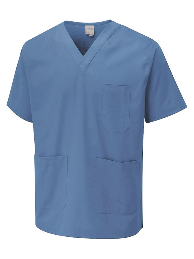 Uneek Unisex Scrub Tunic - Polyester/Cotton, Hospital Blue, Size L
