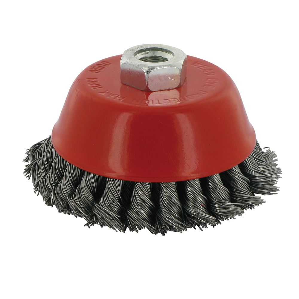 Silverline 100mm Steel Twist-Knot Cup Brush for Angle Grinders