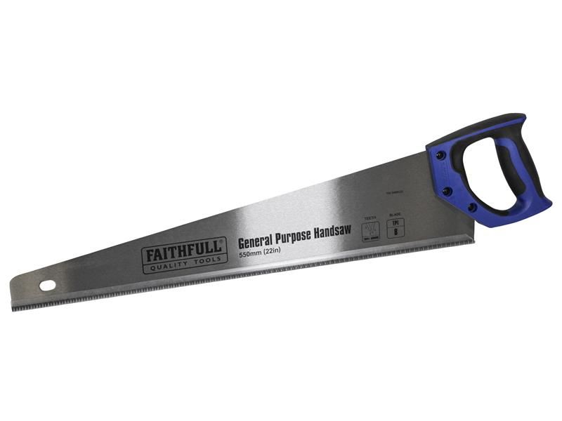 Serra Manual Faithfull para Uso Geral, 550mm, 8 Dentes por Polegada