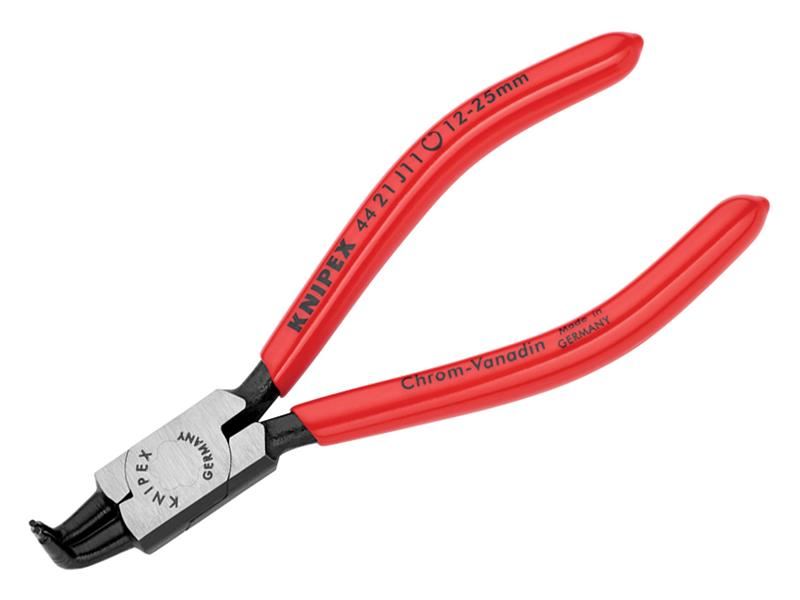 Knipex 44 21 J11 Internal Circlip Pliers, 90° Bent Tip, 12-25mm, Chrome Van.