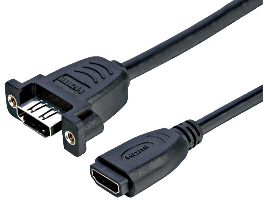 PRO SIGNAL Extensión HDMI Hembra a Hembra de Montaje en Panel, 1m Negro