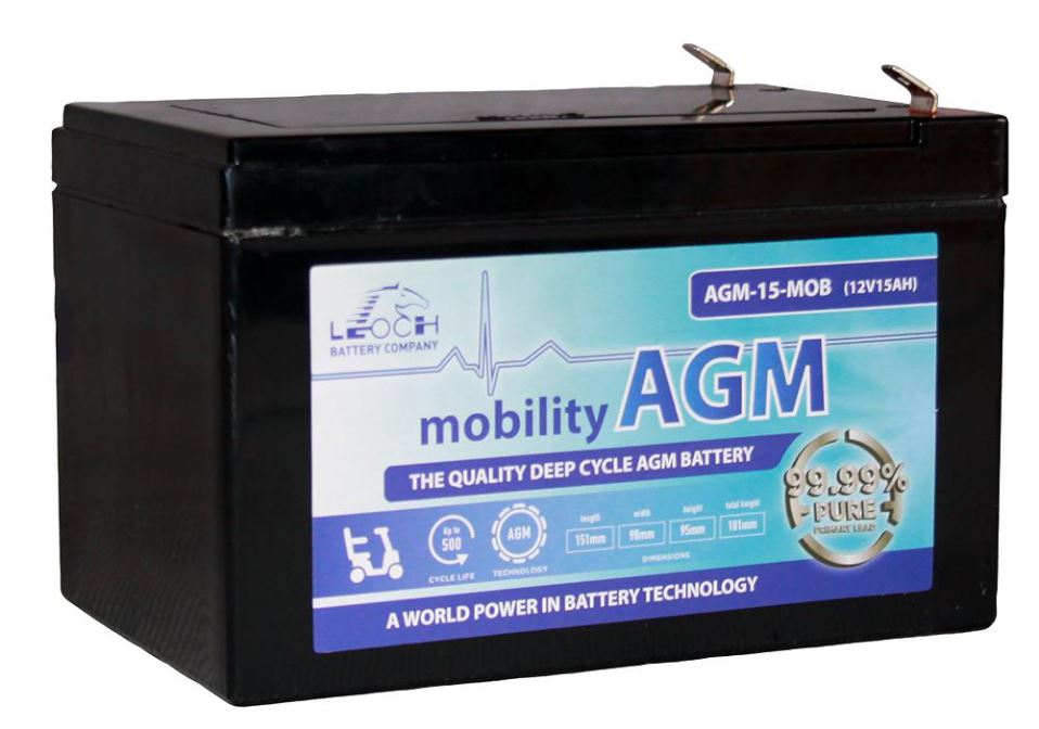 LEOCH Batteria AGM Mobility 12V 15Ah Senza Manutenzione