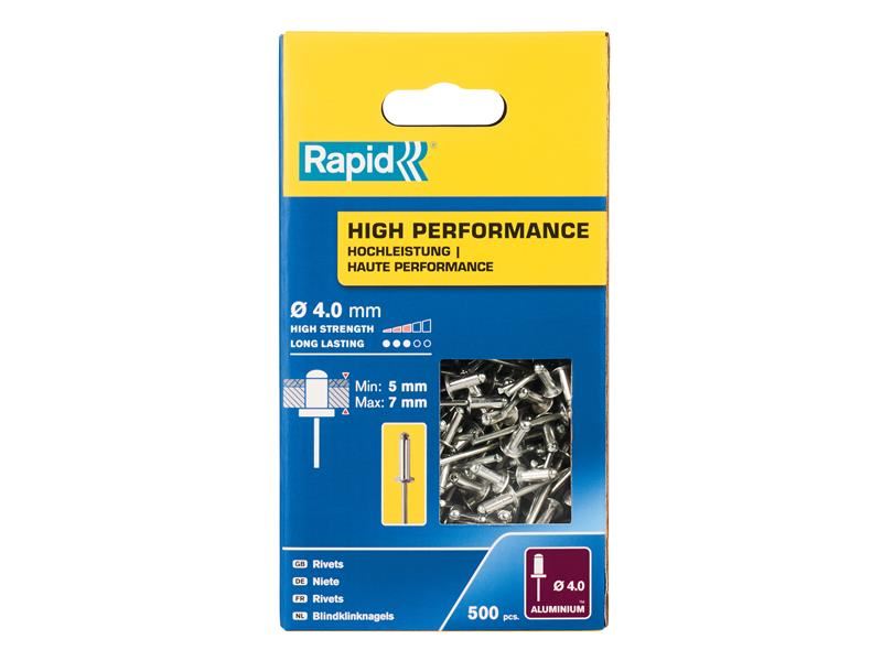 Rapid Rebites de Alta Performance 4x10mm, Caixa de 500