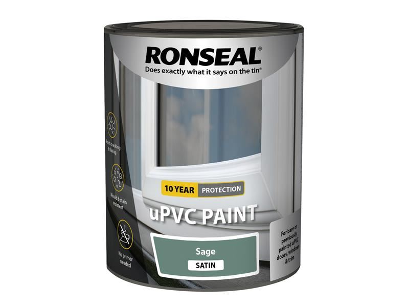 Ronseal uPVC Paint - Sage Satin, 750ml