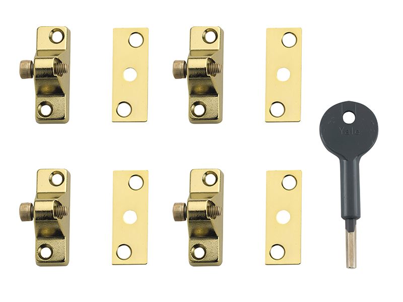 Yale 8K118 Economy Window Lock, Electro Brass Finish, Pack of 4
