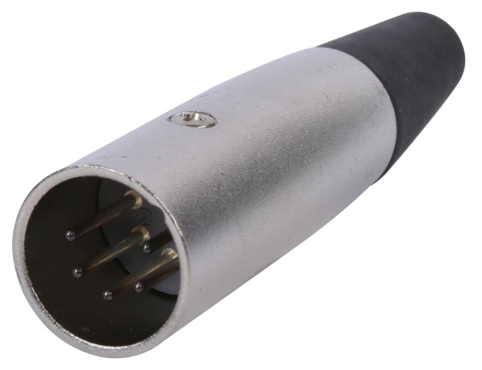 PRO SIGNAL Conector XLR 5 polos, carcasa de zinc, contactos de cobre