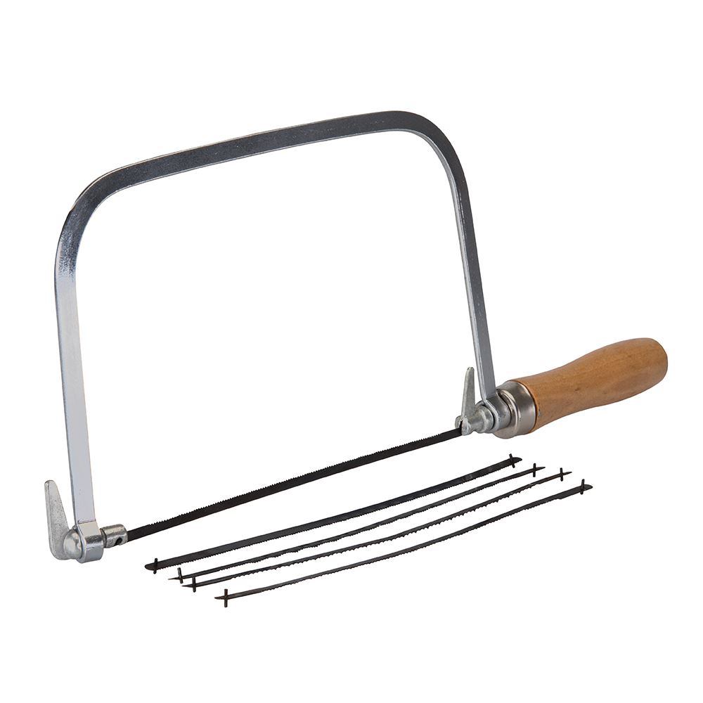Silverline Coping Saw with 5 Blades, 170mm, Wood Handle