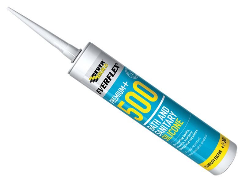 Everbuild Sika 500 Bath & Sanitary Silicone Sealant, Translucent, 290ml