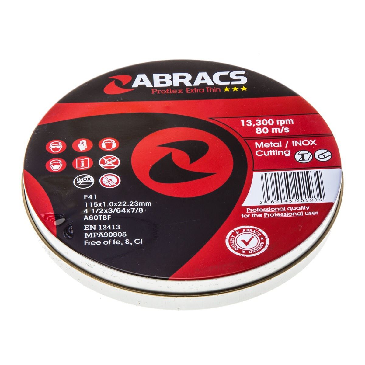 Abracs Proflex Extra Thin INOX Disco de Corte 115mm x 1mm (Embalagem de 10)