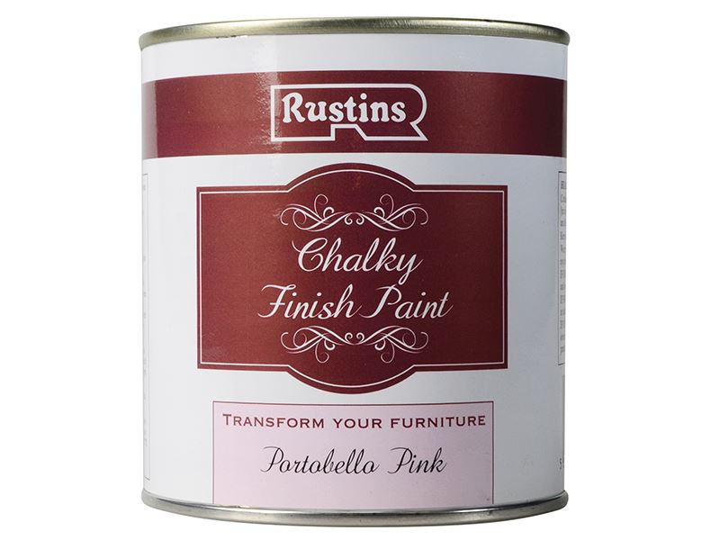 Rustins Quick Dry Chalky Finish Paint - Portobello Pink, 500ml