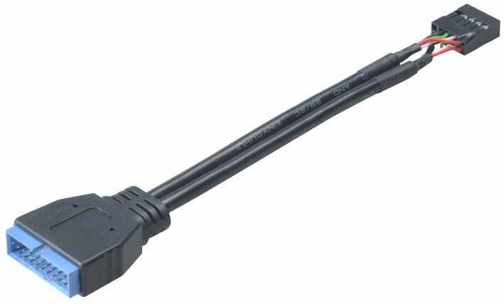 AKASA Adaptér USB 3.0 na USB 2.0 interní záhlaví, 100mm