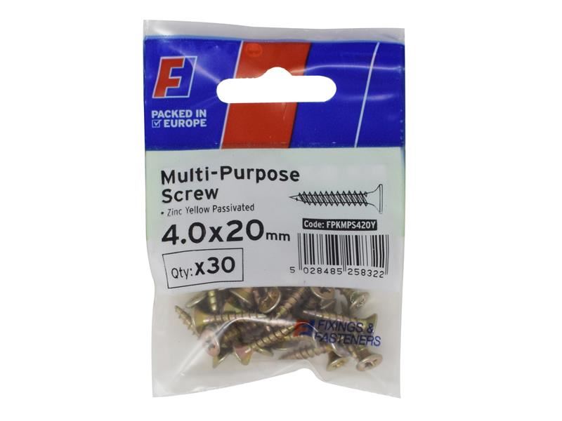 ForgeFix Všestranné Pozi šrouby CSK ST ZYP 4,0 x 20mm, balení 30 ks