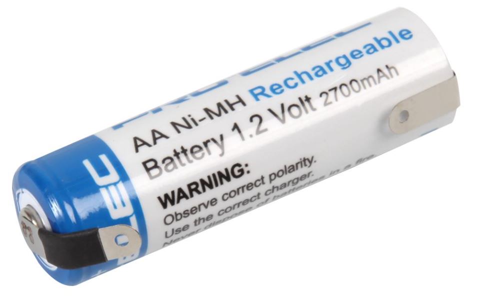 PRO ELEC Industrial NiMH Rechargeable AA Battery with Solder Tags, 2700mAh