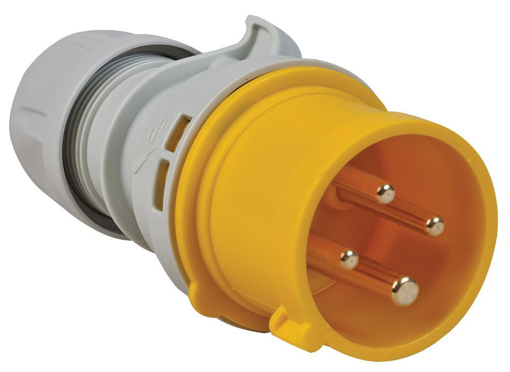 PCE - 16A, 110V, 電纜安裝式CEE插頭, 3P+E, 黃色, IP44