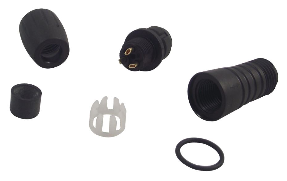 BINDER Drieweg M8 Vrouwelijke Rondconnector, Soldeeraansluiting, Verguld