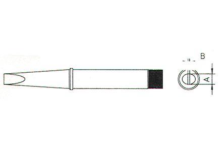 WELLER CT2F7 Chisel Straight Soldering Iron Tip, 9.5mm