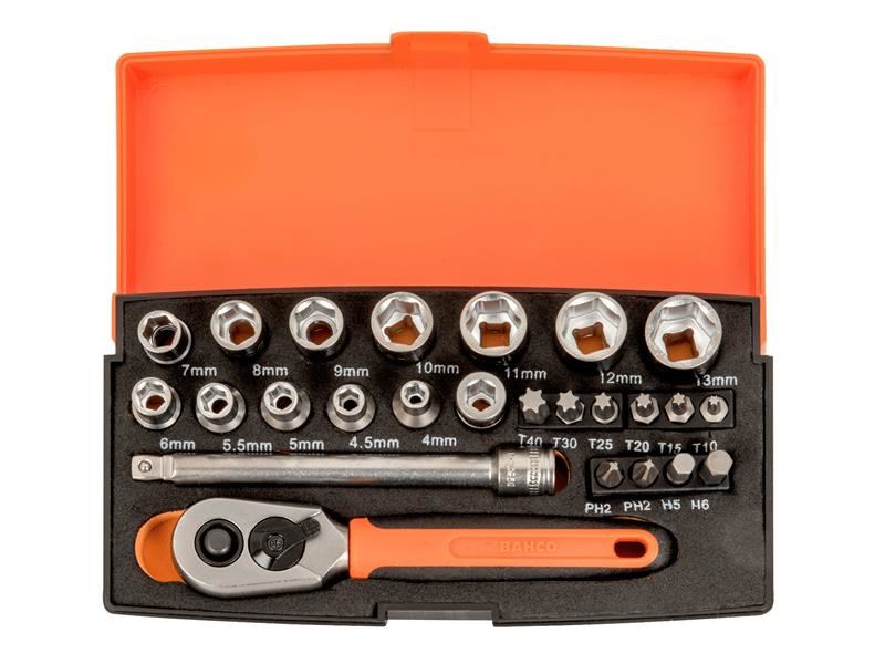 Bahco SL25 1/4in Drive 25-Piece Socket Set