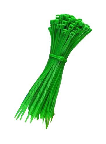 PRO ELEC Tiras de Cabos Nylon 6.6 - 200mm x 4.6mm, Verdes, Pacote de 100