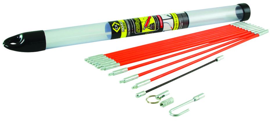 CK TOOLS MightyRodケーブルロッドキット 10本セット 330mm 亜鉛メッキスチール製