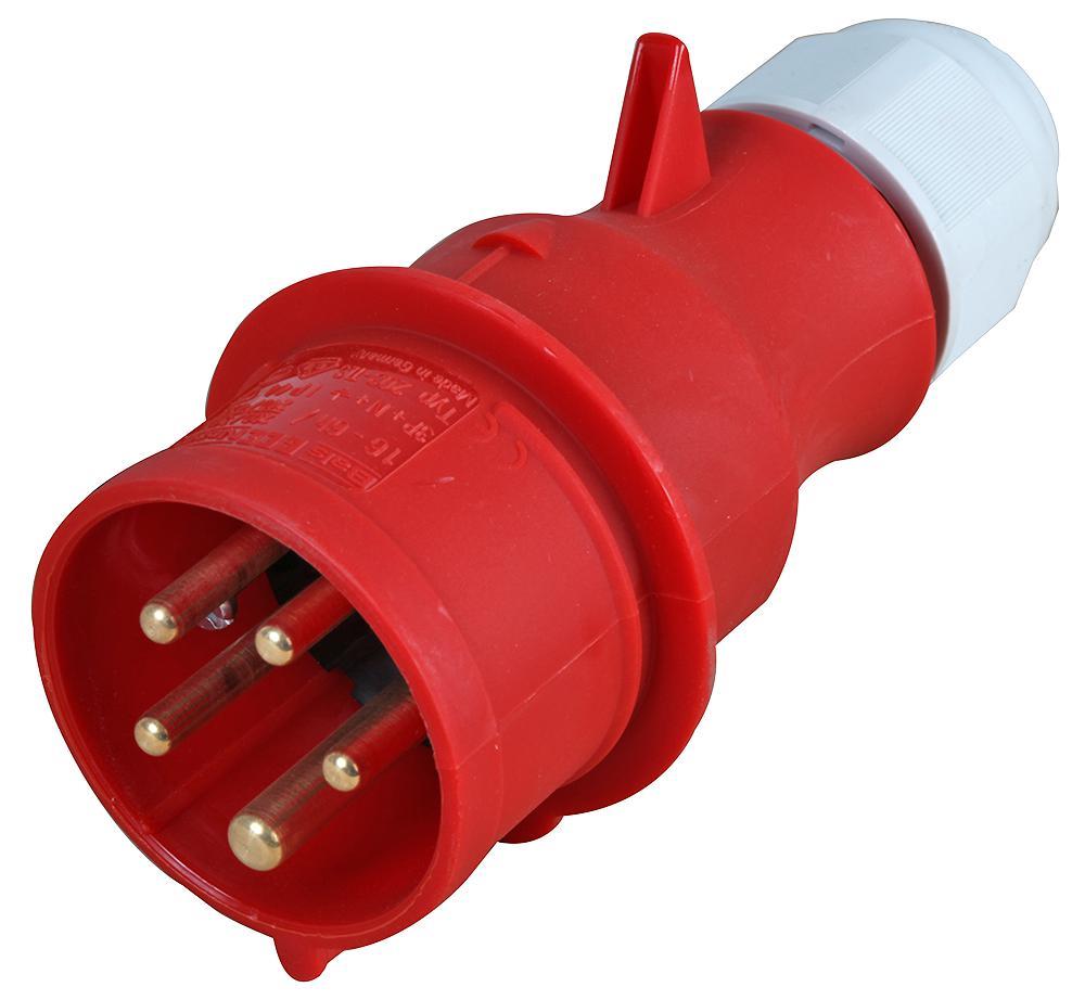 CEENORM Enchufe CEE 16A 415V con Montaje en Cable, 3P+N+E, Rojo, IP44