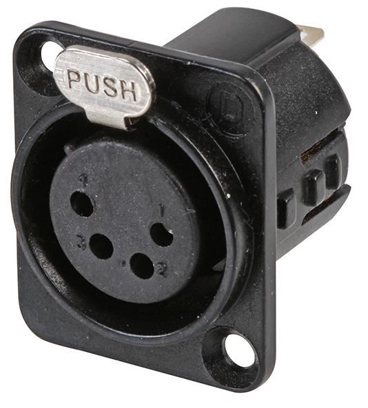 DELTRON Enclosures - Θήκη Πρίζας XLR 4-Pole, Μαύρη