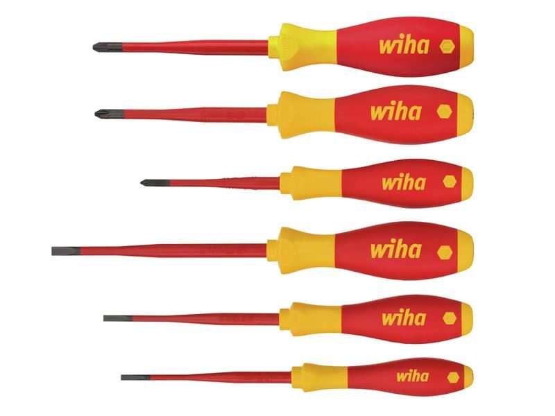 Wiha SoftFinish® Screwdriver Set, Chrome Vanadium, 6 Piece