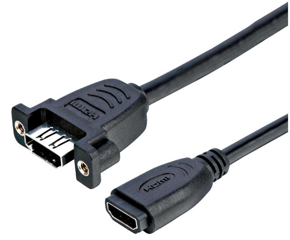 PRO SIGNAL HDMI 2.0 Female Adaptor Lead, 300mm Black