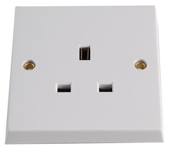 Volex 1-inbouwpatroon 13A ongezekerd stopcontact, wit
