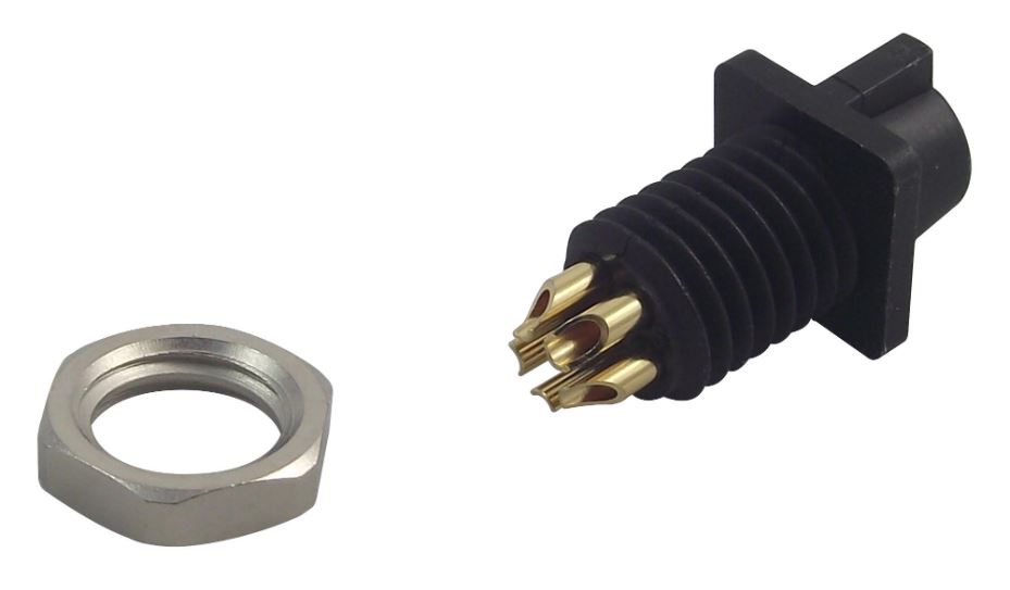 BINDER 5-Way Panel Mount Socket, 60V/3A, Gold-Plated
