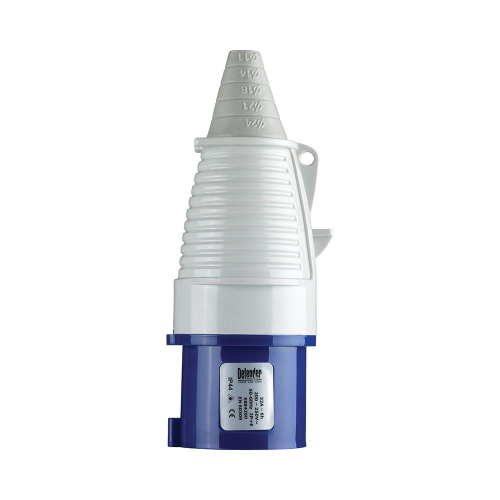 Defender 32A 230V Plug, BS EN 60309 Certified