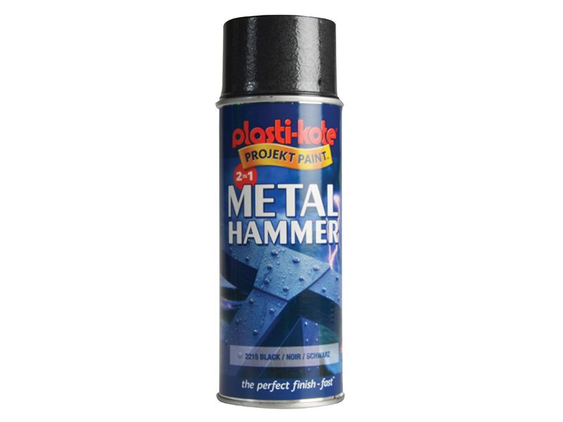 PlastiKote - Sprae-phéint Meatailt Éifeacht  Casúir (Dubh, 400ml)