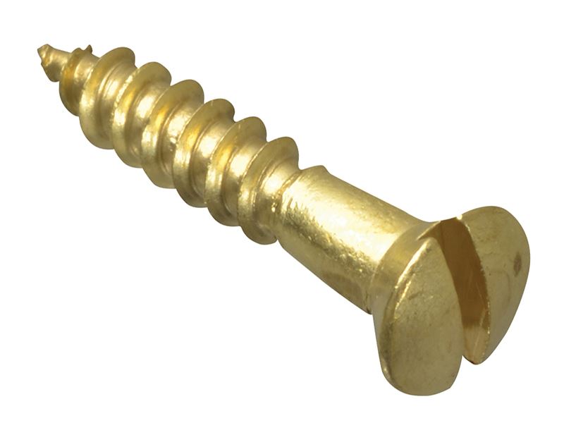ForgeFix Brass Wood Screws, Slotted CSK, 3/4in x 6, Pack of 25