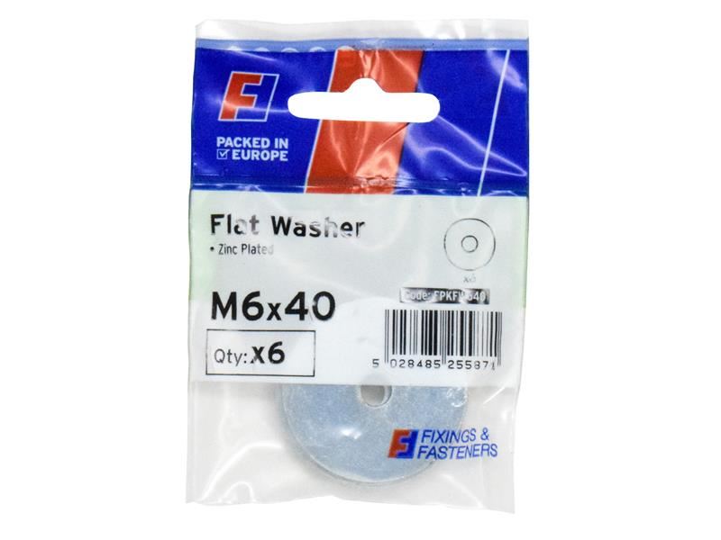 ForgeFix ZP Washer Loch M6 x 40mm, Paca de 6