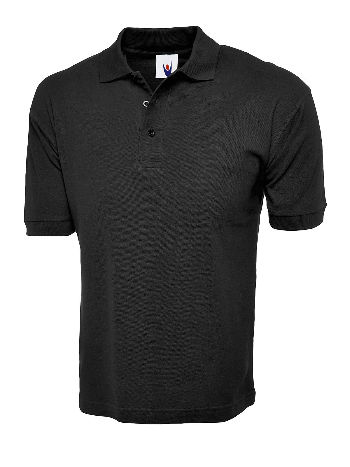 Uneek Unisex Cotton Rich Polo Shirt - Black - 2XL